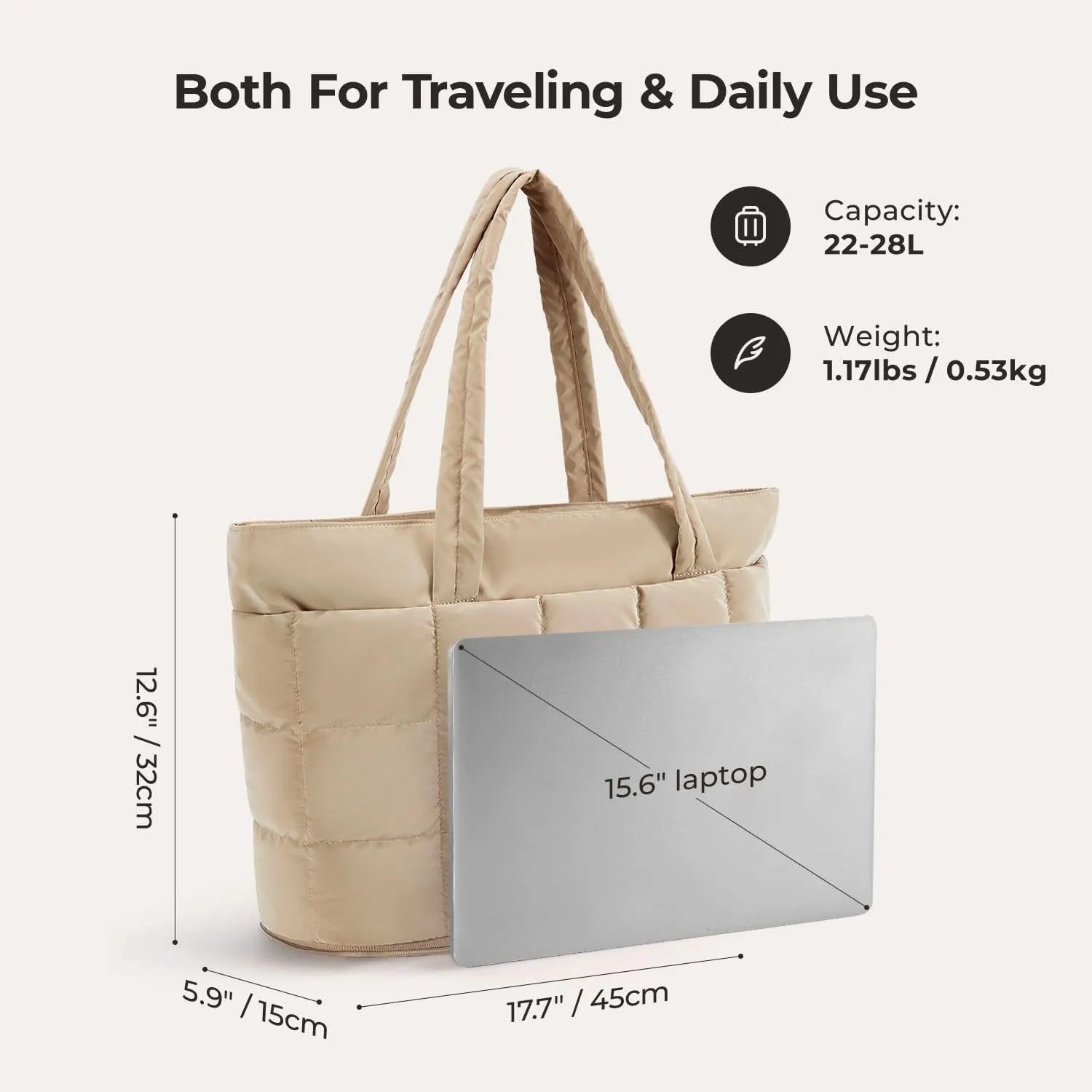 バブル 22L-28L 拡張可能 パファー トラベル トートバッグ – BAGSMART