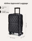 Daren 20 Inch Lightweight Hardside Carry-On Suitcase - BAGSMART