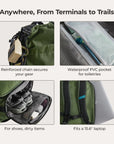 Vega 43L Carry On Travel Duffle Backpack - BAGSMART