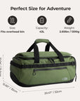 Vega 43L Carry On Travel Duffle Backpack - BAGSMART