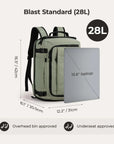 Blast-Quick Access 28L-38L Carry On Travel Backpack - BAGSMART