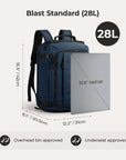 Blast-Quick Access 28L-38L Carry On Travel Backpack - BAGSMART