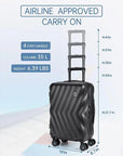Globetrotter 20" Hardside Rolling Carry-on Stylish Suitcase - BAGSMART