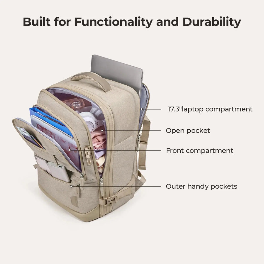 Falco 40L Expandable Airline Approved Carry On Travel Backpack BAGSMART