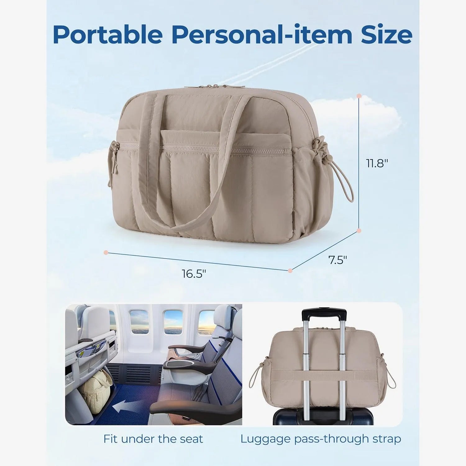 Puffy Water-Resistant Gym & Travel Duffle Bag - BAGSMART