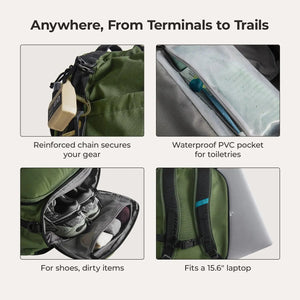 Vega 43L Carry On Travel Duffle Backpack - BAGSMART