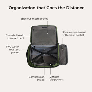 Vega 43L Carry On Travel Duffle Backpack - BAGSMART