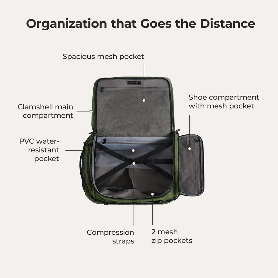 Vega 43L Carry On Travel Duffle Backpack - BAGSMART