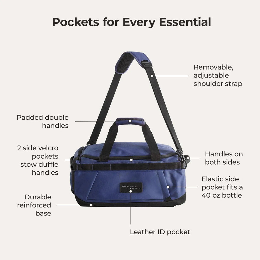 Vega 43L Carry On Travel Duffle Backpack - BAGSMART