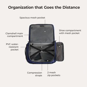 Vega 43L Carry On Travel Duffle Backpack - BAGSMART