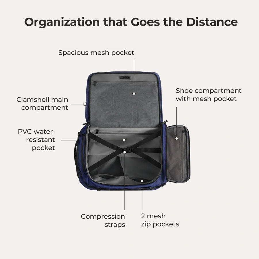 Vega 43L Carry On Travel Duffle Backpack - BAGSMART