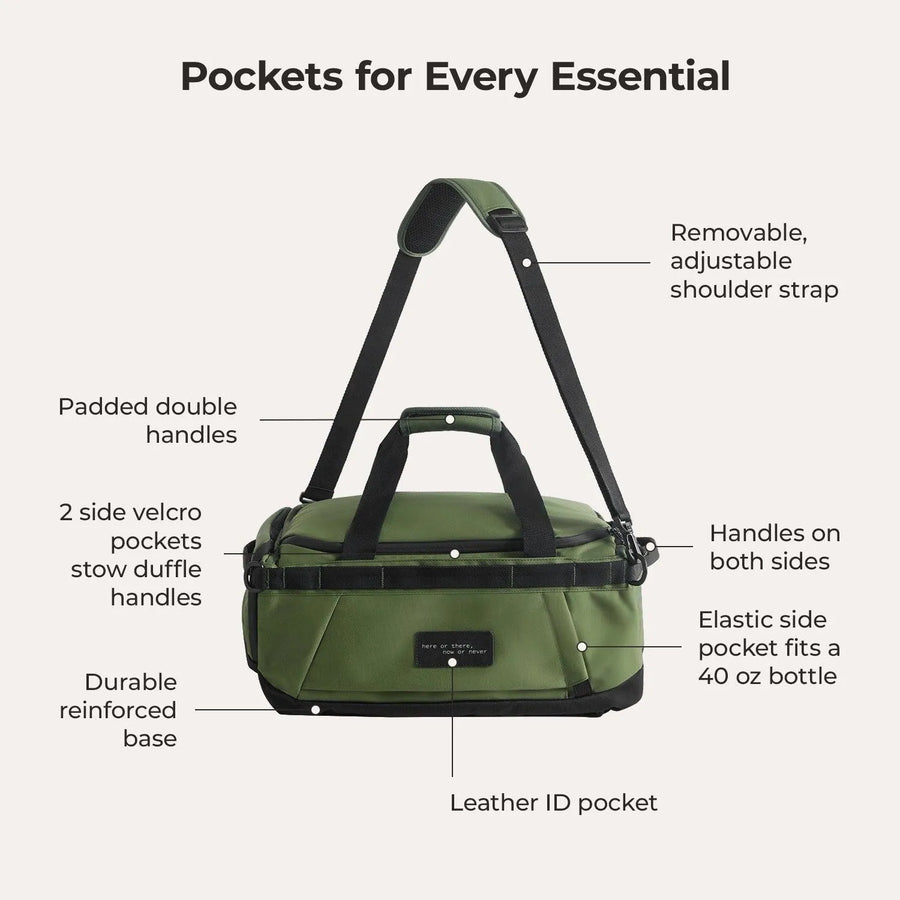 Vega 43L Carry On Travel Duffle Backpack - BAGSMART