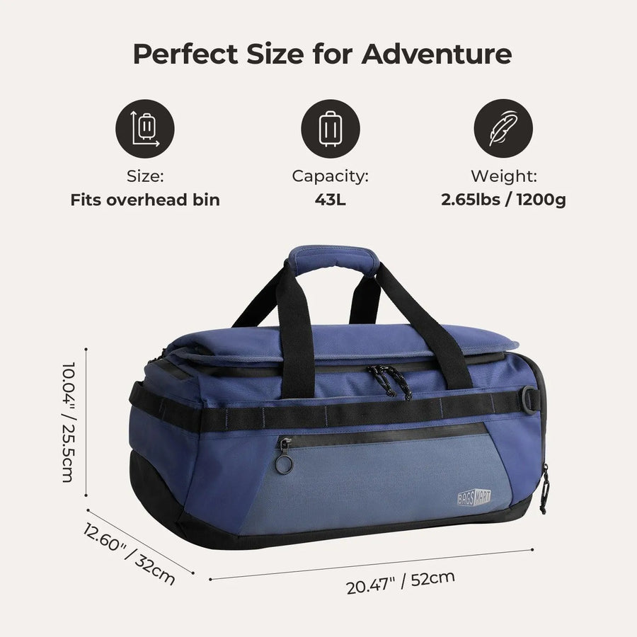Vega 43L Carry On Travel Duffle Backpack - BAGSMART