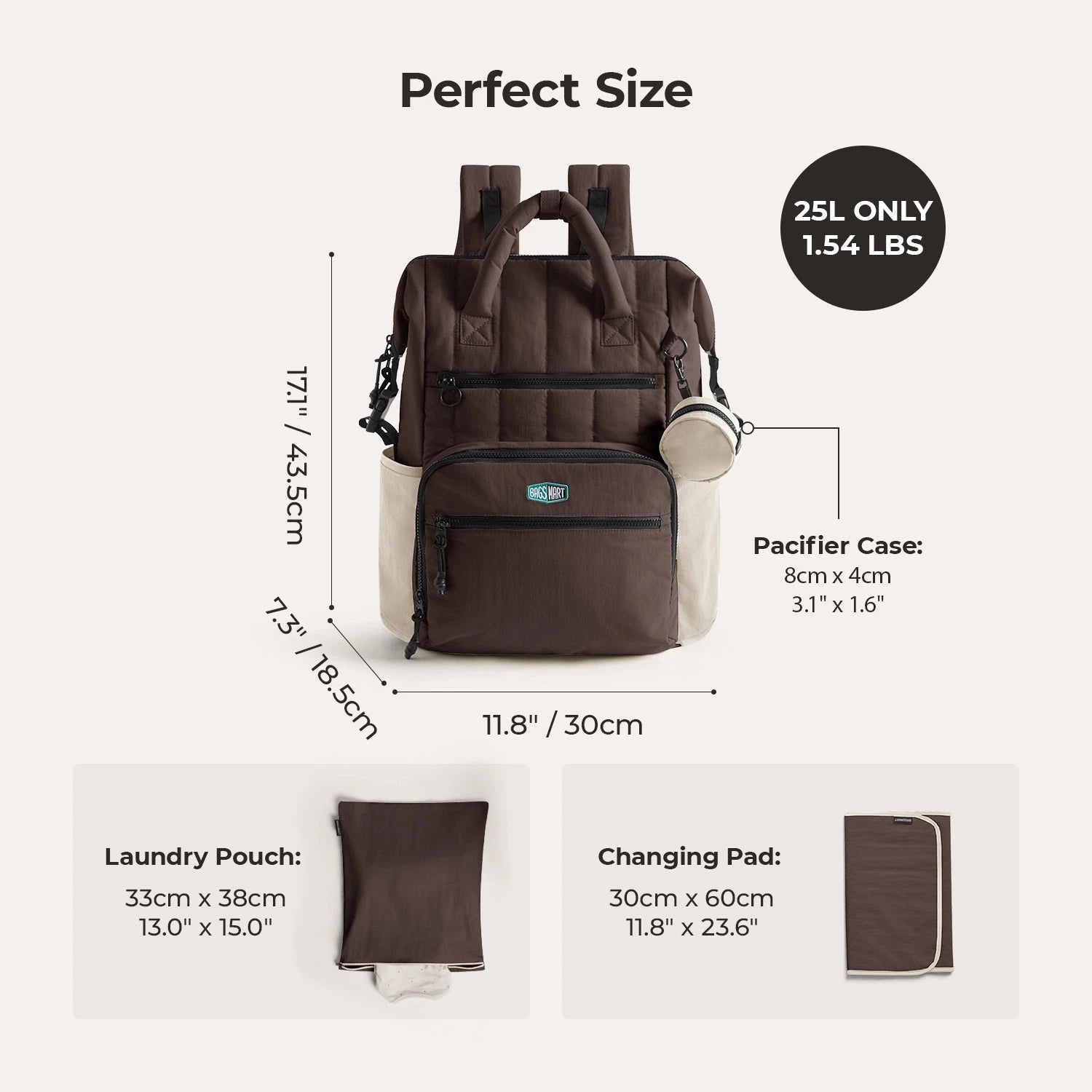 Paz 25L Diaper Backpack BAGSMART