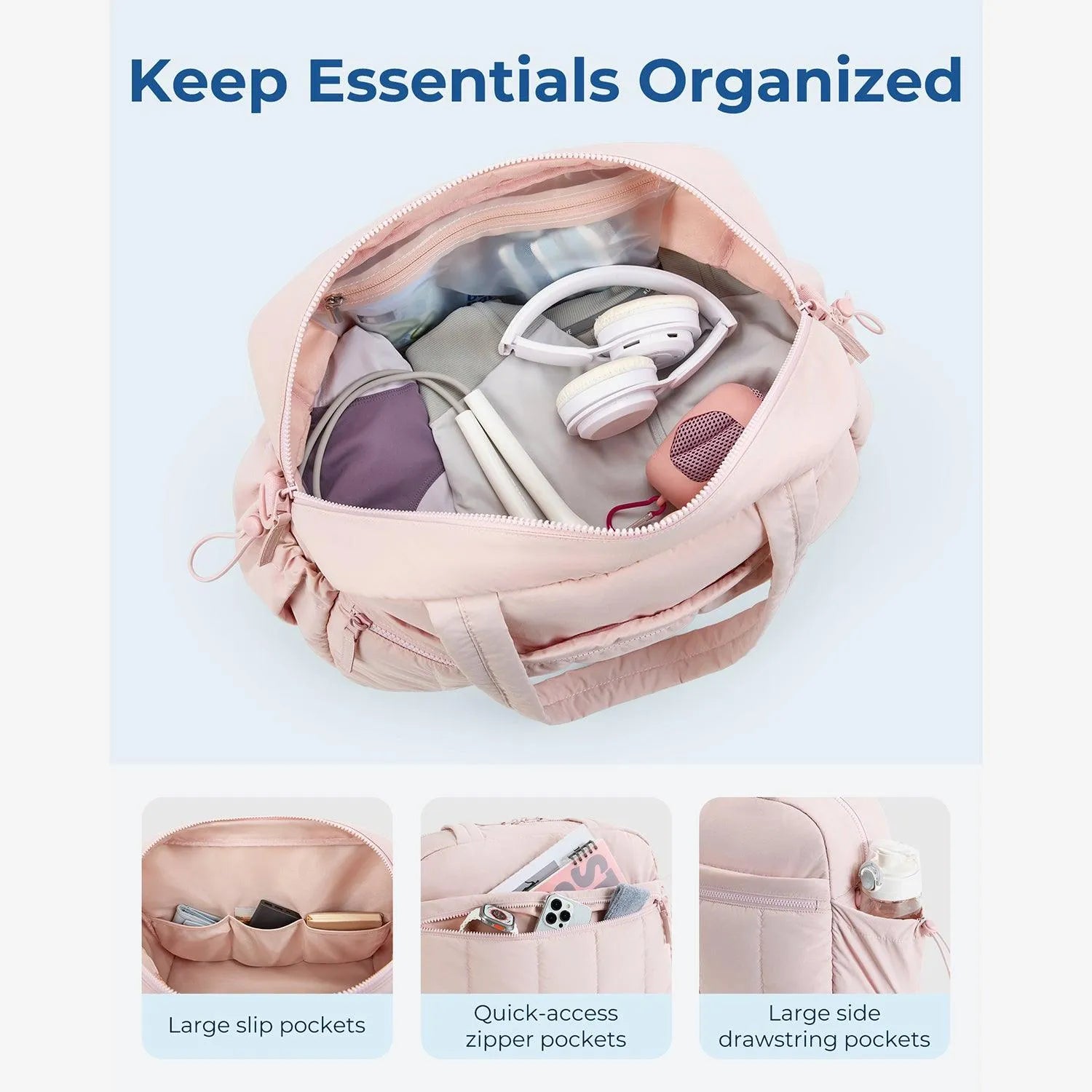 Puffy Water-Resistant Gym & Travel Duffle Bag - BAGSMART