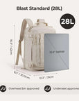 Blast-Quick Access 28L-38L Carry On Travel Backpack - BAGSMART