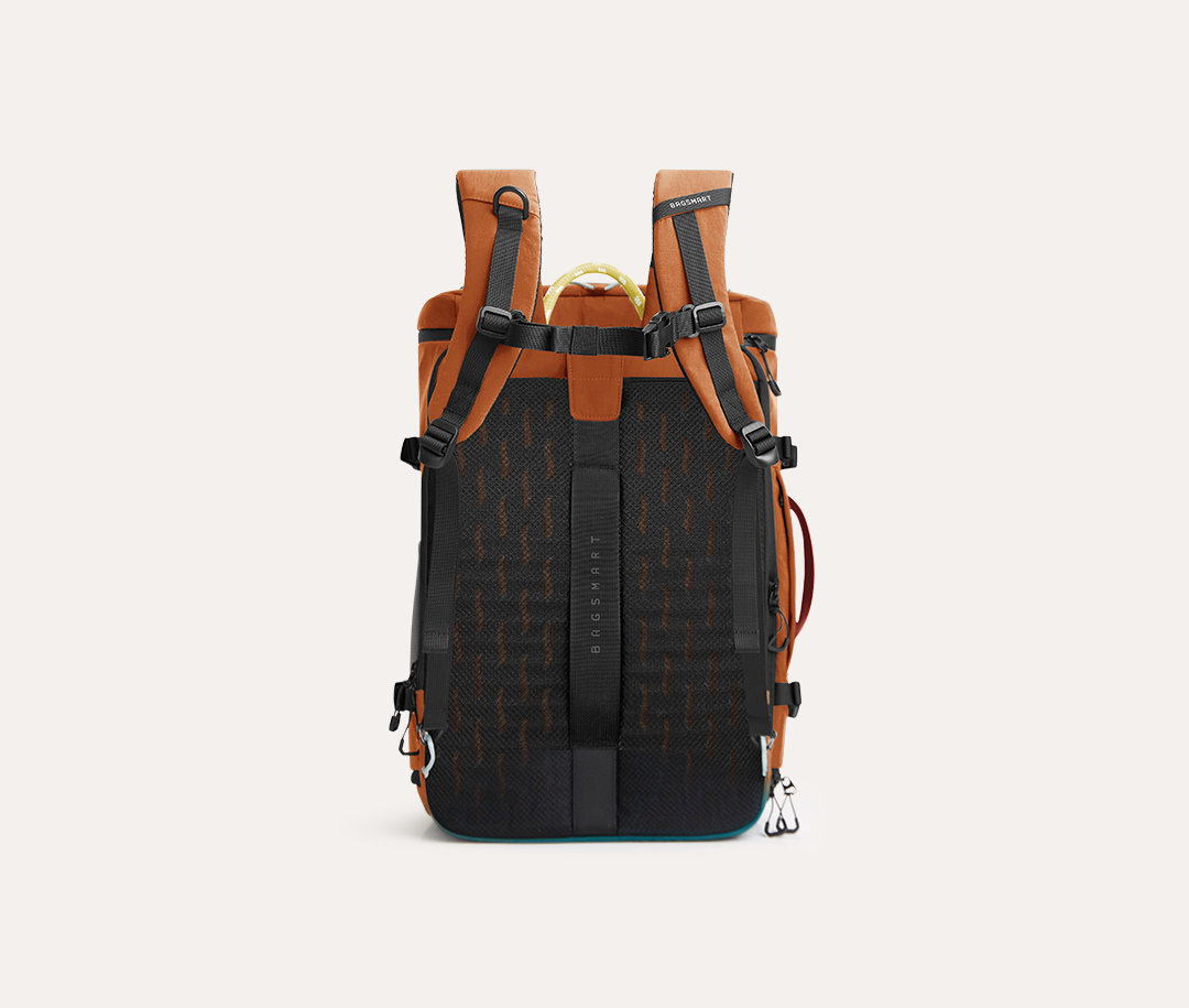 BAGSMART Blast 38L travel backpack rear view