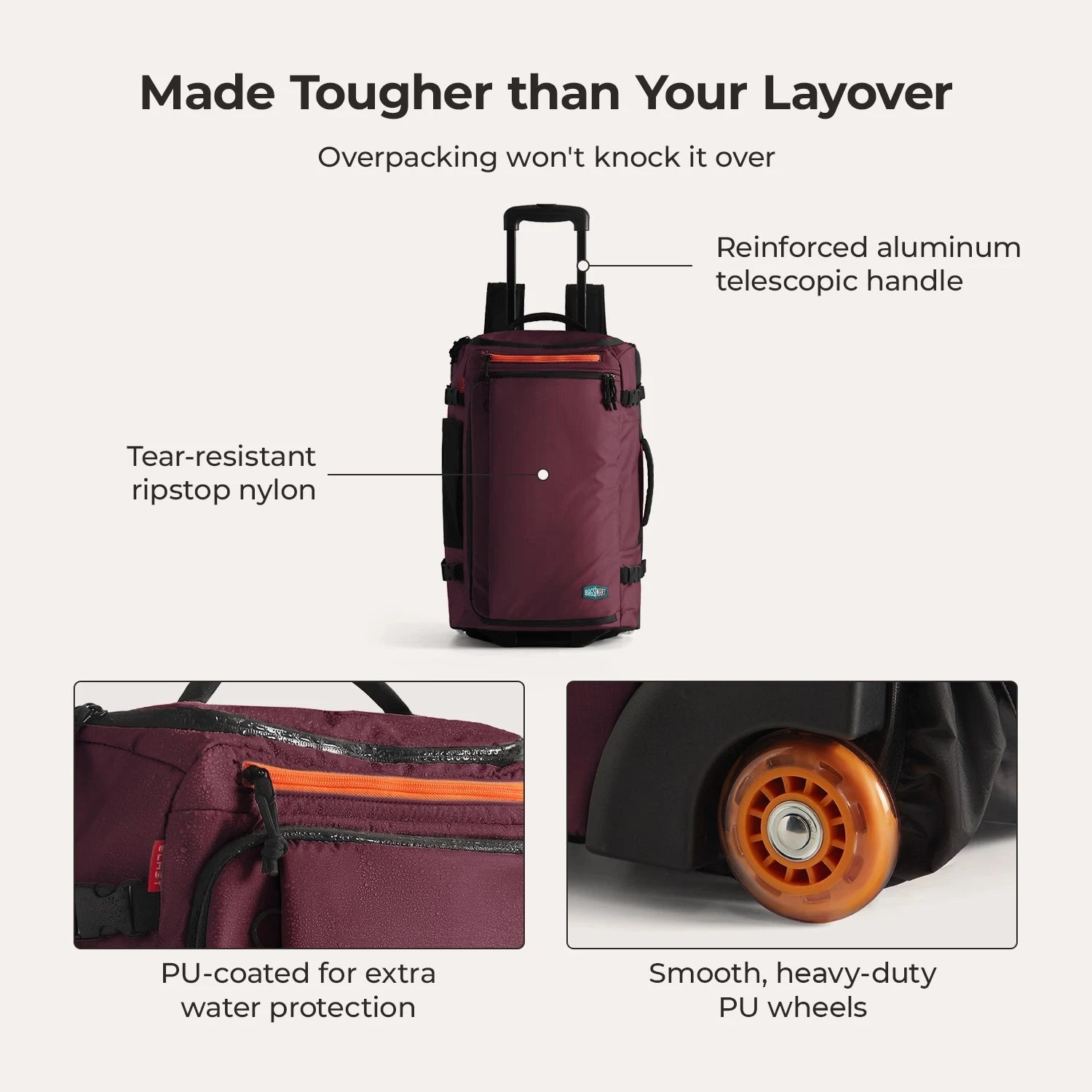 Blast 43L Roller Backpack BAGSMART